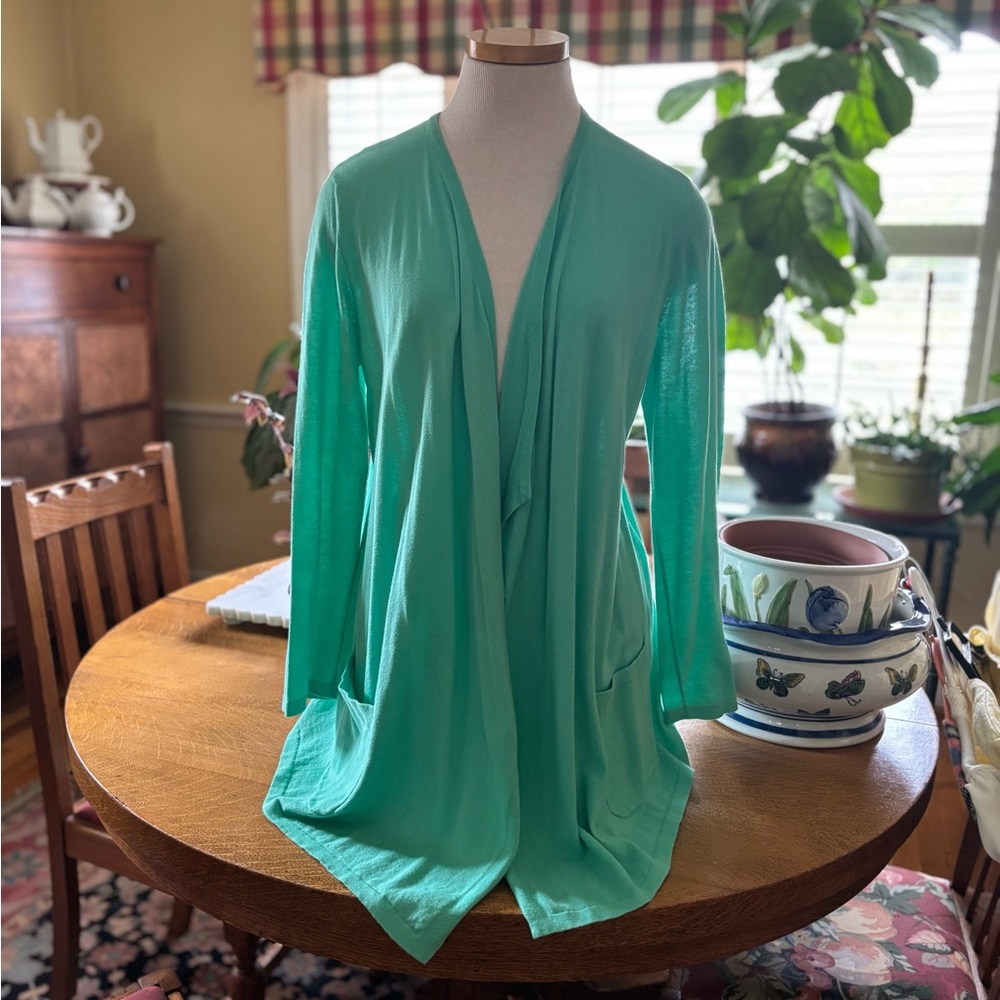 J. Jill Green Open-Front Cardigan Sweater